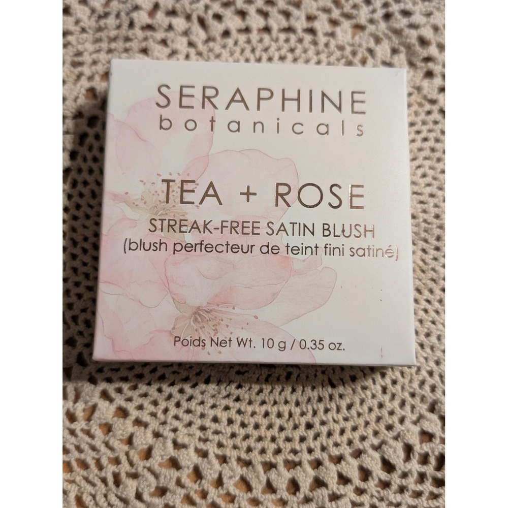 NIB Seraphine Botanicals Tea + Rose Satin Blush Fresh Apricot 10g Talc-Free